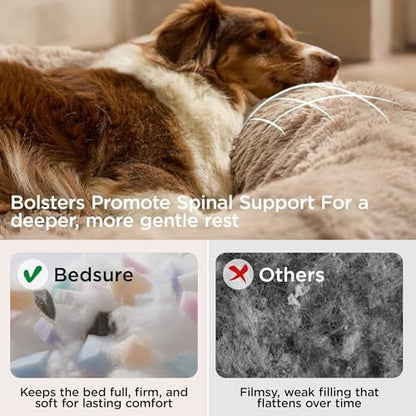 Bedsure SupportMax™ Calming Dog Bed Medium Size Dog Washable Pet Bed,30in