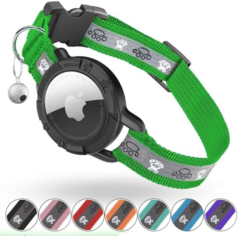 Reflective AirTag Cat Collar, Integrated Cat Collar with Air Tag Holder