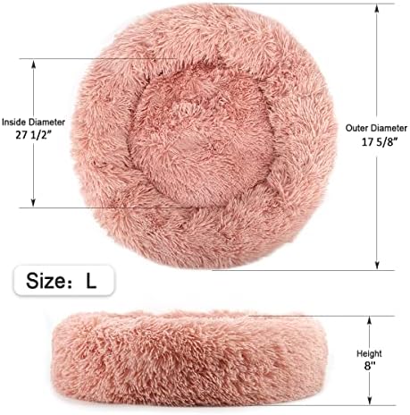 NOYAL Donut Dog Bed for Small Medium Pets, Plush Calming Faux Fur