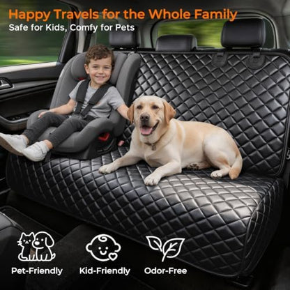 URPOWER Dog Car Seat Cover for Back Seat, Waterproof PU Leather
