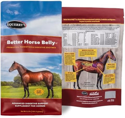 EQUERRY'S Better Horse Belly - Supplement for Horses with Gut Support | Probiotics with Prebiotics and Digestive Enzymes | for Colic, Digestive Upset - 3.2LB