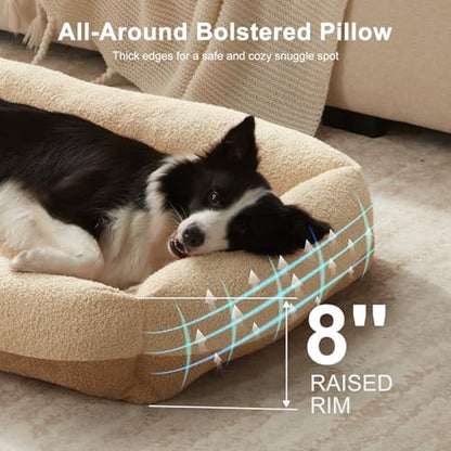 FURTIME Dog Bed Large Sized Dogs, Washable Comfy Fluffy Medium Dog Bed
