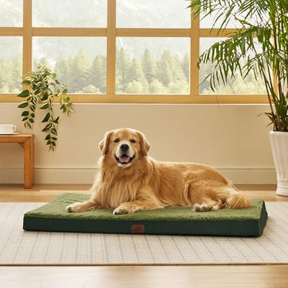 Bedsure XL Dog Bed, Extra Large Pet Bed with Comfy Sherpa,44x32 Dark Green