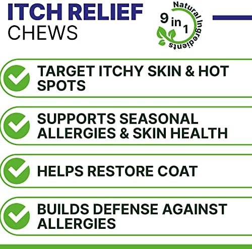 Allergy Relief Dog Chews - Itchy Skin Relief with Omega 3 + Probiotics
