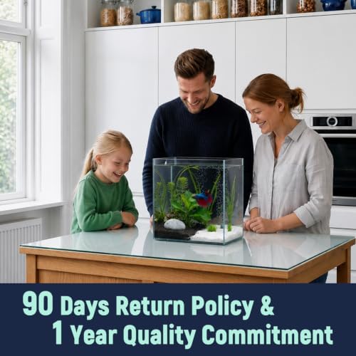 LAQUAL 2 Gallon Fish Tank Starter Kit with Fish Net, 1 Water Changer Siphons & 2 Cleaning Cloth, Crystal Clear Glass Fish Tank, Small Fish Tank/Aquarium for Betta & Goldfish, Nice Home Décor