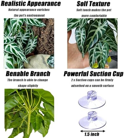 Woyrise Fake Reptile Plants for Terrarium,Tank Decor, Artificial Plant