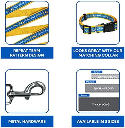 NFL PET Leash Los Angeles Chargers Dog Leash, Medium Football Team Leash for Dogs & Cats. A Shiny & Colorful Cat Leash & Dog Leash Licensed by The NFL