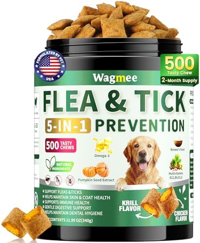 Flea and Tick Prevention for Dogs, 500 Tasty Chicken Flavor Soft Chews