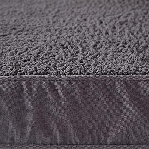 Happy Hounds Oscar Rectangle Orthopedic Foam Sherpa Dog Bed, Medium (42 x 30 in.), Pewter