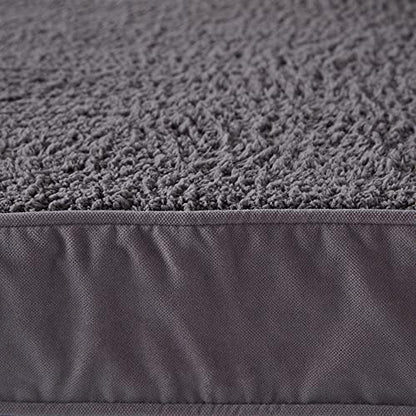 Happy Hounds Oscar Rectangle Orthopedic Foam Sherpa Dog Bed, Medium (42 x 30 in.), Pewter