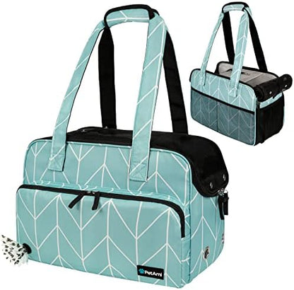 PetAmi Small Dog Purse Carrier, Airline Approved Soft Sided Tote, Teal