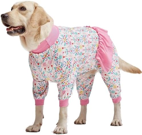 LovinPet Big Dog Pajamas, Large Dog Jammies, Space and Snow Print, XL