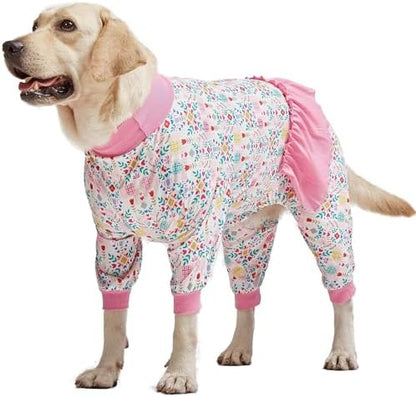 LovinPet Big Dog Pajamas, Pet Pajamas, Space and Snow Print, 2XL