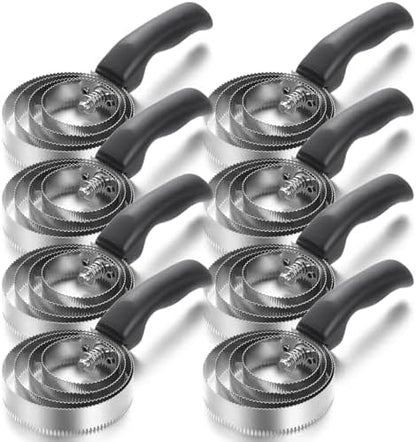 Tanlade 4 Rings 8 Pack Curry Comb Horse Brush Metal Curry Brush Derby Party Supplies Reversible Stainless Steel Comb Scraper with Comfortable Grip for Cow Sheep Pet Dog Goat Horse (Black)