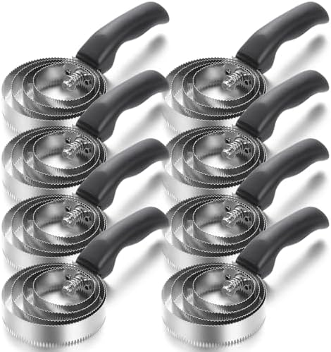 Tanlade 4 Rings 8 Pack Curry Comb Horse Brush Metal Curry Brush Derby Party Supplies Reversible Stainless Steel Comb Scraper with Comfortable Grip for Cow Sheep Pet Dog Goat Horse (Black)