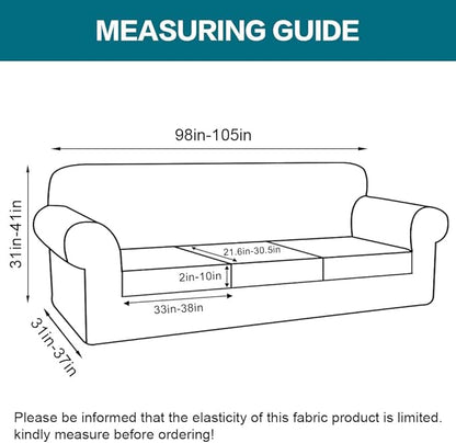 Turquoize 4 Piece Sofa Covers For 3 Cushion Couch Sofa Slipcover Soft Couch Cover For Dogs-Washable Sofa Furniture Covers With 3 Individual Large Cushion Covers Feature Thick Fabric(XL Sofa, Burgundy)