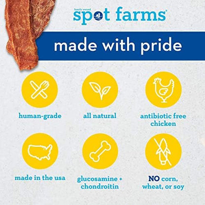 spot farms Chicken Jerky Healthy All Natural Dog Treats Human Grade for Hip and Joint 12 oz (Pack of 2)