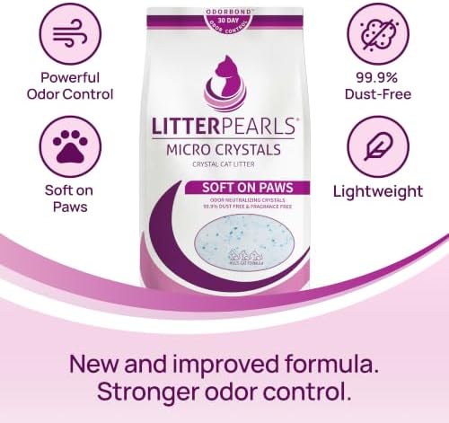 Litter Pearls Micro Crystals Soft on Paws 30-Day Odor Control Litter 10.5lb