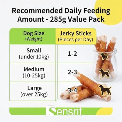 Chicken Wrapped Milk Sticks Dog Treats - 10oz (285g) High Protein Jerky Chews for Dogs - Calcium-Rich Healthy Snacks for All Breeds Training Rewards & Teeth Cleaning