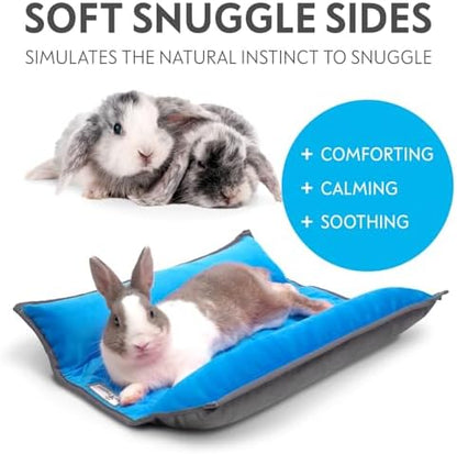 Paw Inspired Snuggle Bunny Bolster Bed, Gray/Blue, 17x17 Inch
