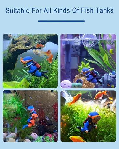3-Pack Floating Little Diver, Aquarium Decorations for Fish Tanks