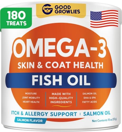 Omega 3 Fish Oil for Dogs - Skin & Coat Support, Itch & Allergy Relief