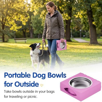 XIAZ Elevated Dog Bowls Large Breed Raised Dogs Bowl Stand Large/Medium Sized Dog Stainless Steel Food Water Bowl Stands 5 Heights Adjustable 9/11/12/14in Pet Feeder Dish Station