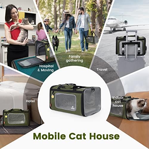 Pawaii Cat Carrier Airline Approved Expandable Breathable Safety Leash