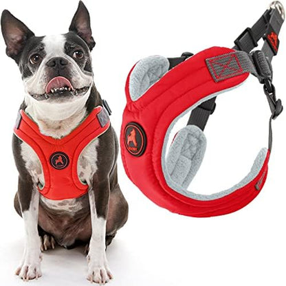 Gooby Escape Free Memory Foam Dog Harness, Step-in, Red, Large