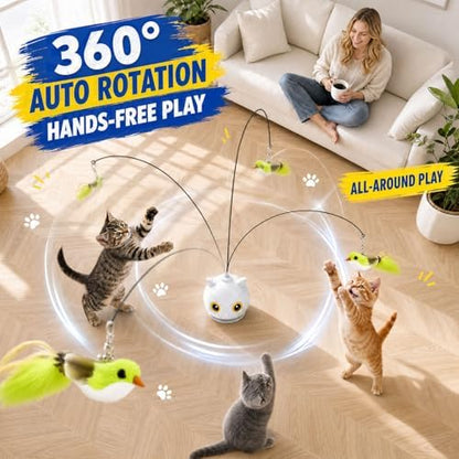 CATPICK Interactive Cat Toy for Indoor Cats, Automatic Flying Bird Toy