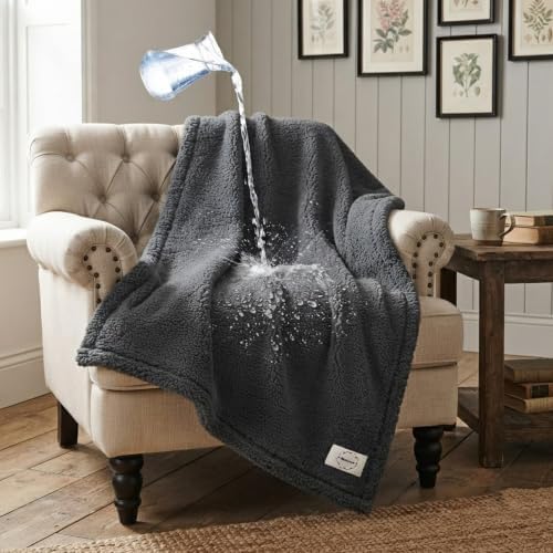 Waterproof Dog Blanket Reversible Pet Blankets for Bed Couch Covers Puppy Blankets Leakproof Sofa Couch Cover Cat for Warm Fluffy Washable Gray Mat-S-40x28in