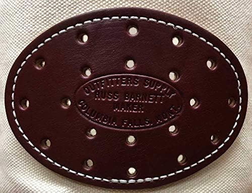 Outfitters Supply Classic Canvas & Leather Horse or Mule Feedbag, Handmade in Montana USA Leather, Adjustable Strap, Solid Leather Bottom with Leather Side Ventilation