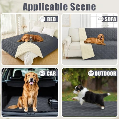 Smiry Waterproof Dog Bed Cover, Reversible Pet Blanket for Sofa Couch