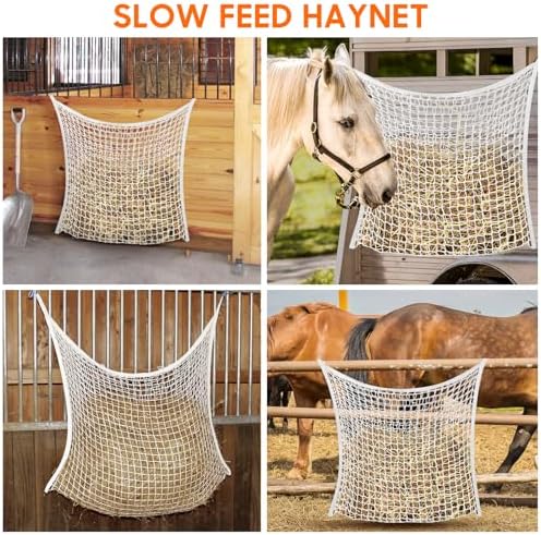 Slow Feed Hay Net, 2 PCS Large Capacity Hay Bags for Horses, Easy-to-Hang