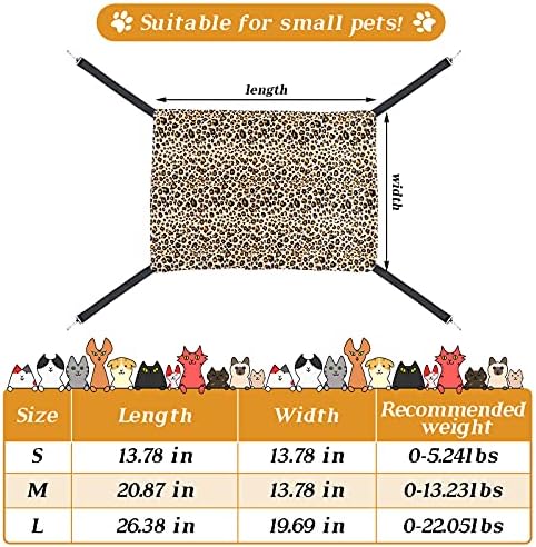Jetec 2 Pack Cat Hammock for Cage, Leopard and Dot, S