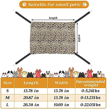 Jetec 2 Pack Cat Hammock for Cage, Leopard and Dot, S