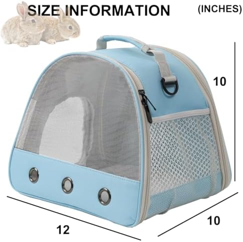 Ventilation Cage,Bearded Dragon Travel Carrier,Guinea Pig Carrier,Guinea Pig Bag for 2,Reptile Travel Carrier for Lizards Sugar Glider Hedgehog Rat Parrot Birds,Airline Approved (Blue, Mesh Carrier)