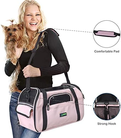 JESPET Soft-Sided Airline-Approved Dog & Cat Carrier Travel Bag