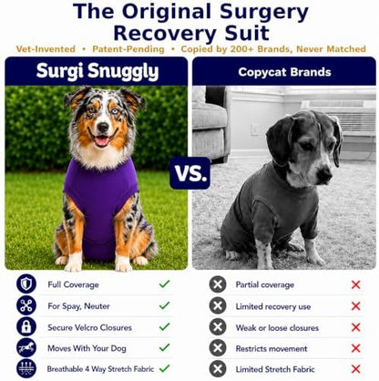 Surgi Snuggly Dog Surgery Recovery Suit, Cone Alternative, Spay/Neuter LS
