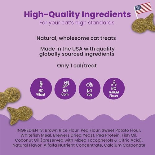 Catstages by Nina Ottosson Purrfect Bitez Natural Crunchy Cat Treats for Puzzles, Toys, Feeders, & Training, USA-Made, Real Whitefish Flavor, 4oz (Pack of 2)