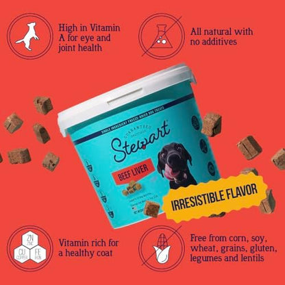 Stewart Freeze Dried Dog Treats, 100% Beef Liver, 2 oz Tub