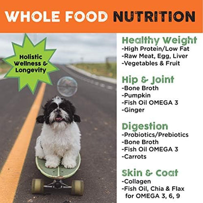 Nature's Diet Simply Raw Freeze-Dried Raw Whole Food Meal - Makes 18 Lbs Fresh Food With Muscle, Organ, Bone Broth, Whole Egg, Superfoods, Fish Oil Omega 3, 6, 9, Probiotics & Prebiotics (Turkey)