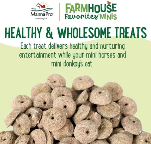 Manna Pro Farmhouse Favorites Mini Horse & Mini Donkey Treats –Baked Snack for Mini Horses & Mini Donkeys – Hand Mixed Treat – Oats, Apple & Banana Flavored – 3lb Bag (Pack of 2)
