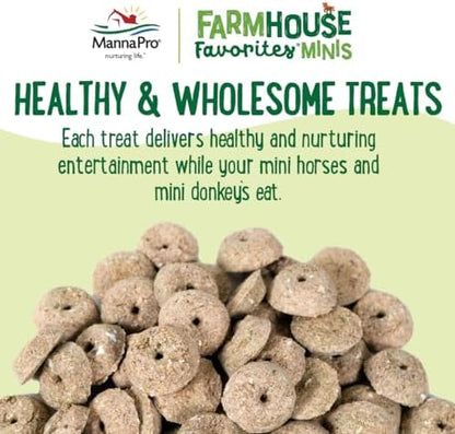 Manna Pro Farmhouse Favorites Mini Horse & Mini Donkey Treats –Baked Snack for Mini Horses & Mini Donkeys – Hand Mixed Treat – Oats, Apple & Banana Flavored – 3lb Bag (Pack of 2)