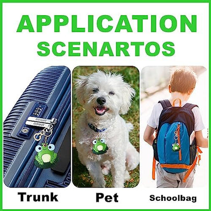 BORKUANA PU Leather Keychain Holder Protective Case Compatible with AirTag