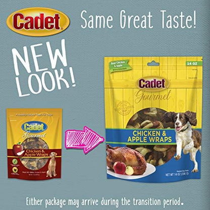 Cadet Gourmet Chicken & Apple Wrapped Biscuits Dog Treats, 14 oz