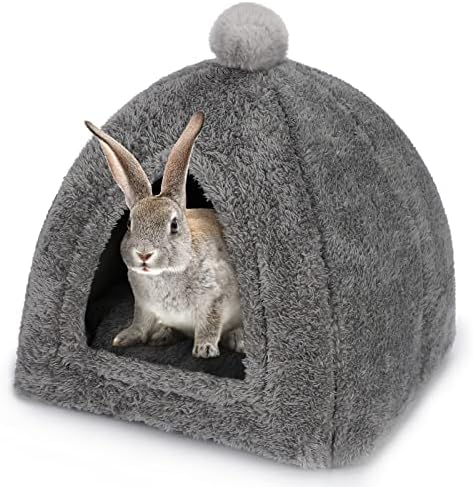 YUEPET Rabbit Hideout House, Large Rabbit Cave Bed, Bunny Triangle House