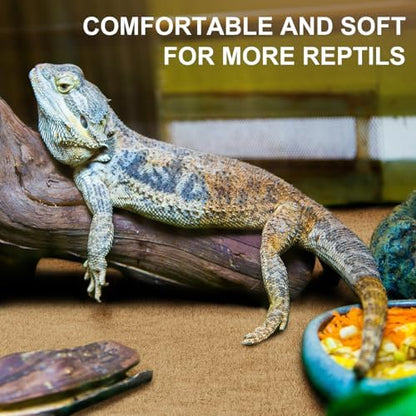 Haull 4 Pcs Reptile Carpet Terrarium Floor Mat Liner, 47 x 24 Inch, Coffee