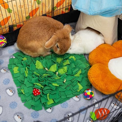 Rabbit Foraging Mat, Interactive Bunny Snuffle Feeding Toy