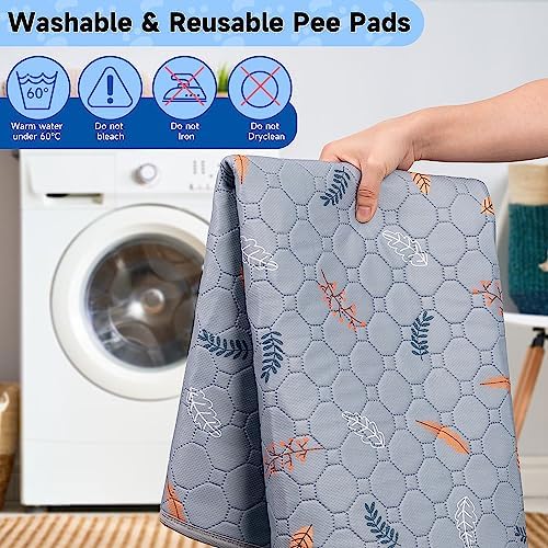Sunheir Washable Pee Pads for Dogs 72"x72", Extra Large Reusable Puppy Pads Pet Training Pads for Dog Playpen, Waterproof Pee Pads for Puppy Playpen, Whelping Pad, Dog Playpen Indoor - Light Grey